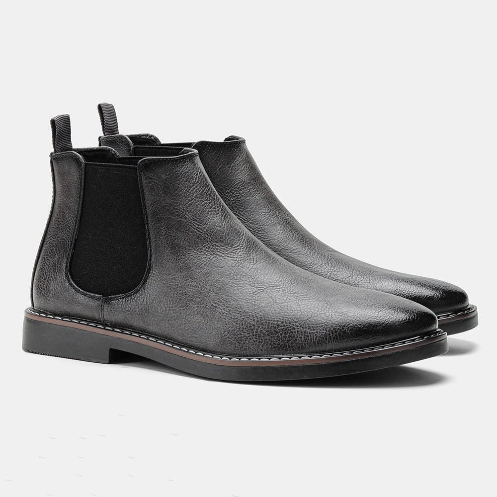 Chelsea Boots | Slip-On | Ankle | Leather Boots | Men's Boots-Chaps of London-Gray-40-Chaps of London