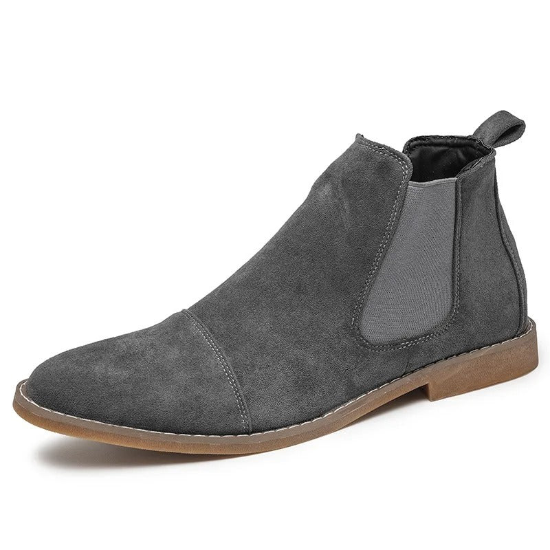 Chelsea Boots | Slip-On | Ankle | Suede Boots | Men's Boots-Men's Shoes-Chaps of London-Gray-37-Chaps of London