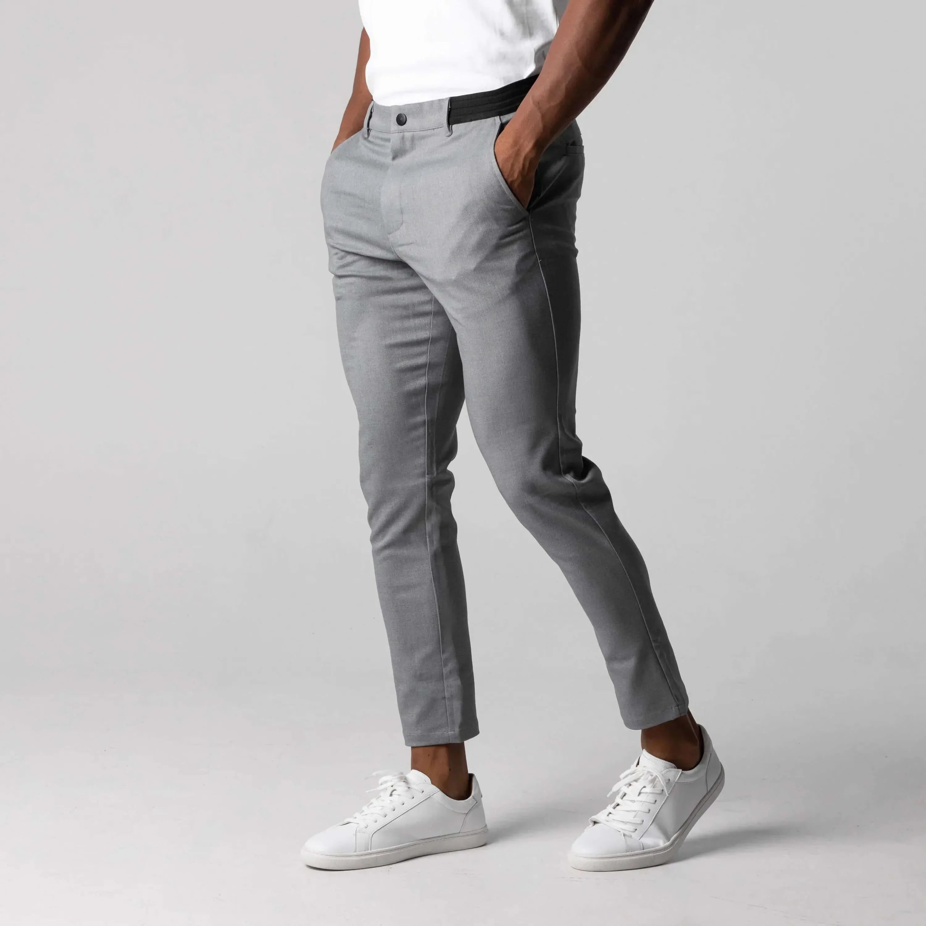 Chino Pants - Men's Active Stretch Skinny Chinos-Chaps of London-Gray-XS-Chaps of London
