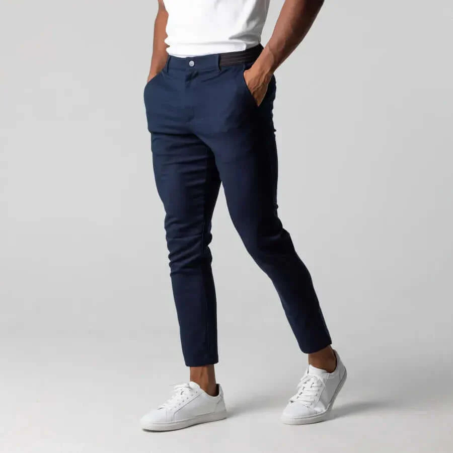 Chino Pants - Men's Active Stretch Skinny Chinos-Chaps of London-Navy Blue-XS-Chaps of London