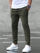 Chino Pants - Men's Casual Skinny Stretch Chino Trousers-Chino Pants-Chaps of London-Army Green-S-Chaps of London