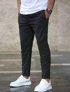 Chino Pants - Men's Casual Skinny Stretch Chino Trousers-Chino Pants-Chaps of London-Gray-S-Chaps of London