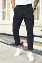 Chino Pants | Stretch | Slim Fit | Skinny Chinos | Men's Trousers-Chino pants-Chaps of London-Black-S-Chaps of London