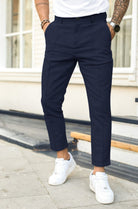 Chino Pants | Stretch | Slim Fit | Skinny Chinos | Men's Trousers-Chino pants-Chaps of London-Blue-S-Chaps of London