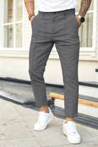 Chino Pants | Stretch | Slim Fit | Skinny Chinos | Men's Trousers-Chino pants-Chaps of London-Gray-S-Chaps of London