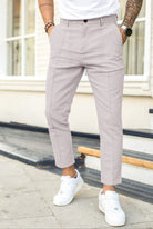 Chino Pants | Stretch | Slim Fit | Skinny Chinos | Men's Trousers-Chino pants-Chaps of London-Light Gray-S-Chaps of London