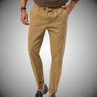 Chinos - Men's Drawstring Lightweight Chino Pants-Chaps of London-Khaki-S-Chaps of London