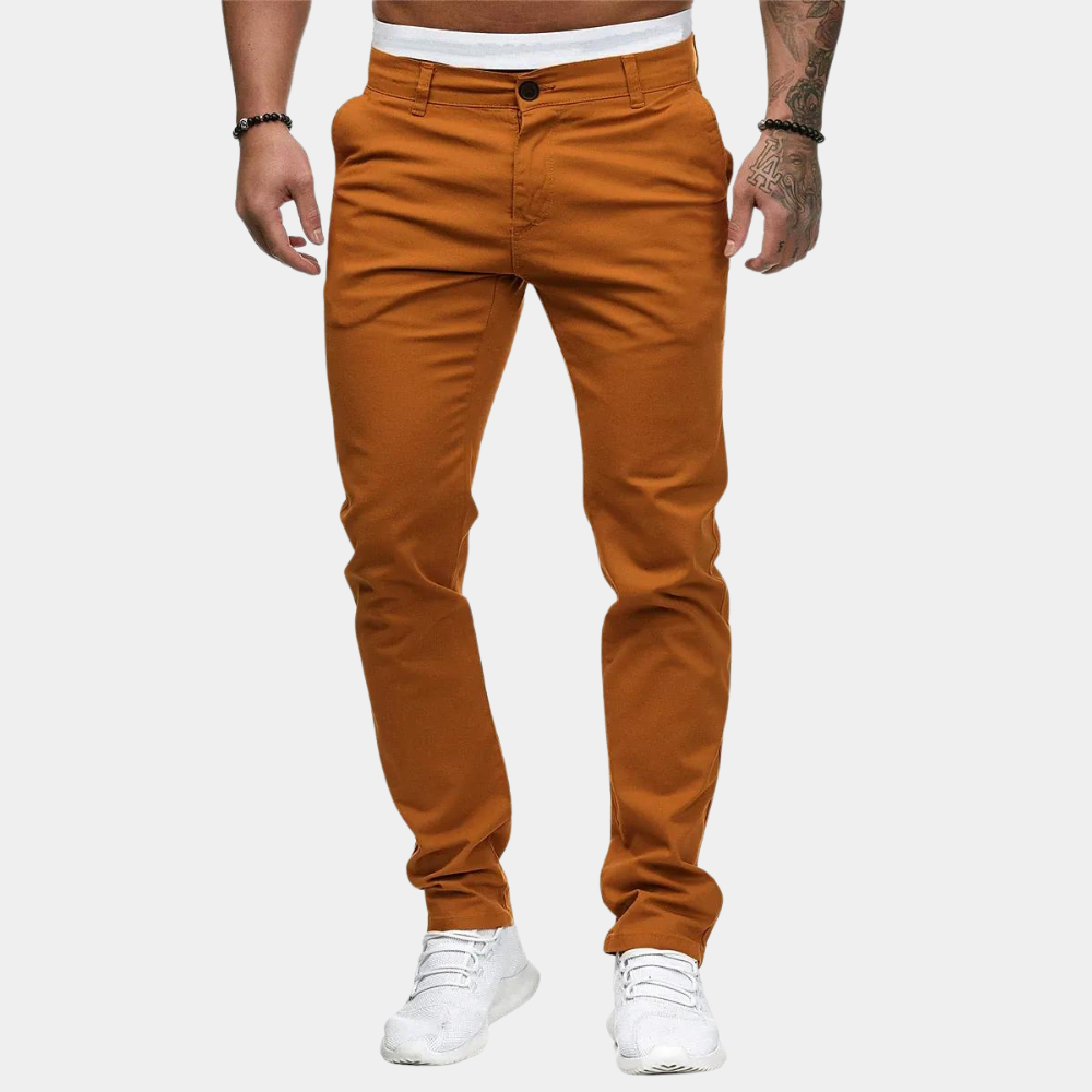 Chinos | Skinny | Stretch | Chino Pants | Men's Pants -Chaps of London-Yellow-M-Chaps of London