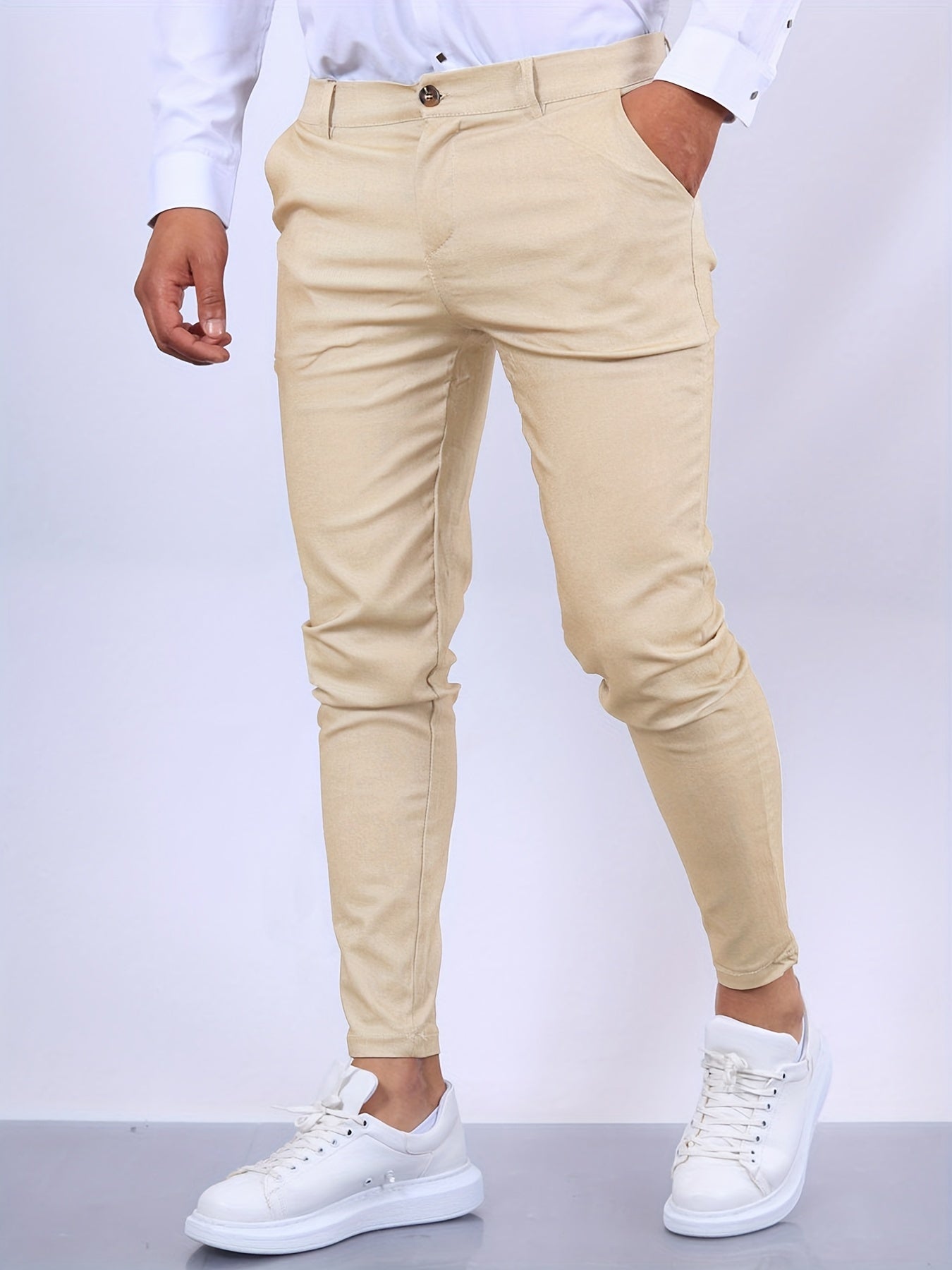 Chinos | Slim Fit | Stretch | Chino Pants | Men's Skinny Chinos-Men’s Chinos-Chaps of London-Apricot-XS-Chaps of London