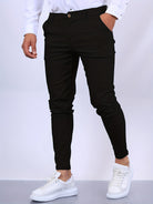 Chinos | Slim Fit | Stretch | Chino Pants | Men's Skinny Chinos-Men’s Chinos-Chaps of London-Pure Black-XS-Chaps of London