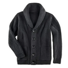 Chunky Cardigan - Warm - Button-Up - Knitted Cardigan - Men's Cardigan-Strickwaren-Chaps of London-Gray-S-Chaps of London