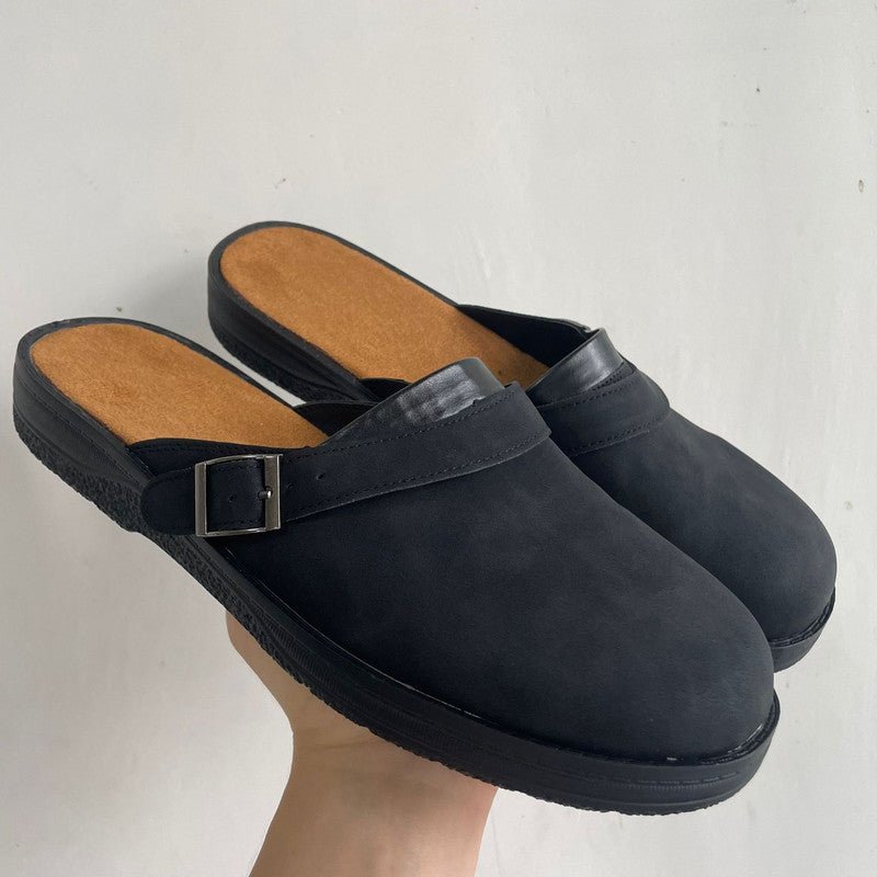 Clogs - Men's Retro Slip-On Mule Shoes Clogs-Chaps of London-Black-38-Chaps of London