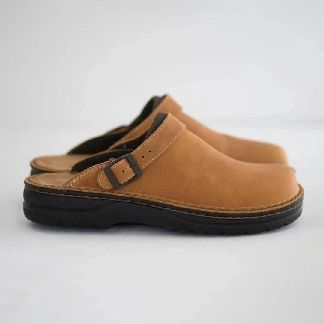 Clogs | Retro | Slip-On | Leather Clogs | Men's Shoes-Fashion Men Slippers All-year-Chaps of London-Chaps of London