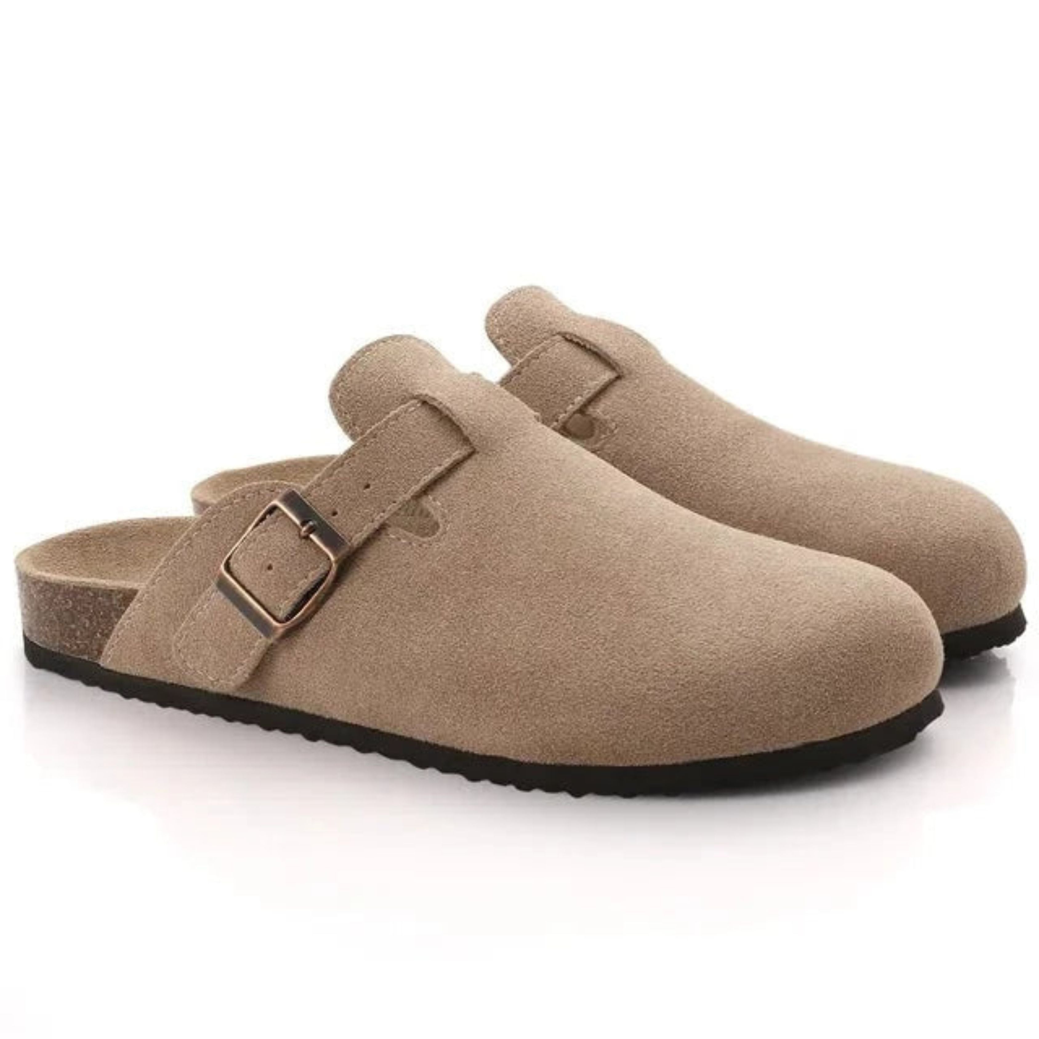 Clogs | Slip-On | Orthopedic | Suede Clogs | Men's Shoes-Loafers-Chaps of London-Beige-35-Chaps of London