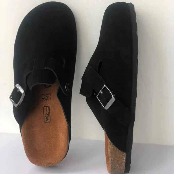Clogs - Slip-On - Suede - Mule Shoes - Men's Shoes-Sandalen-Chaps of London-Black Brown-36-Chaps of London