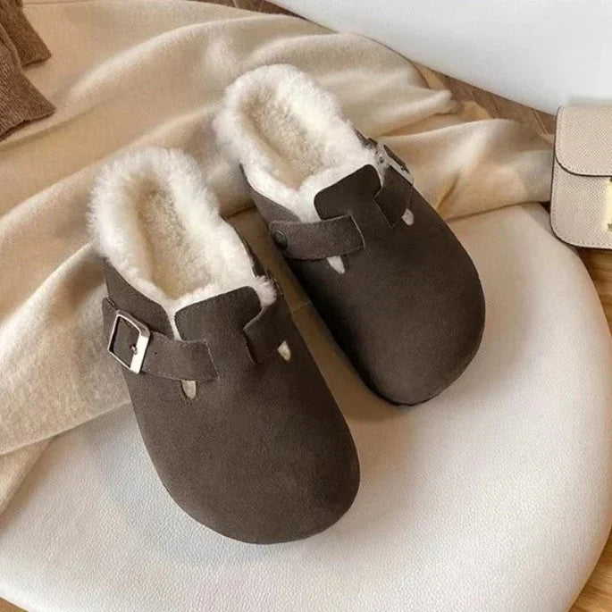 Clogs - Slip-On - Suede - Mule Shoes - Men's Shoes-Sandalen-Chaps of London-Coffee Nonwoven fabric-36-Chaps of London
