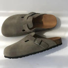 Clogs - Slip-On - Suede - Mule Shoes - Men's Shoes-Sandalen-Chaps of London-Dark Grey-36-Chaps of London