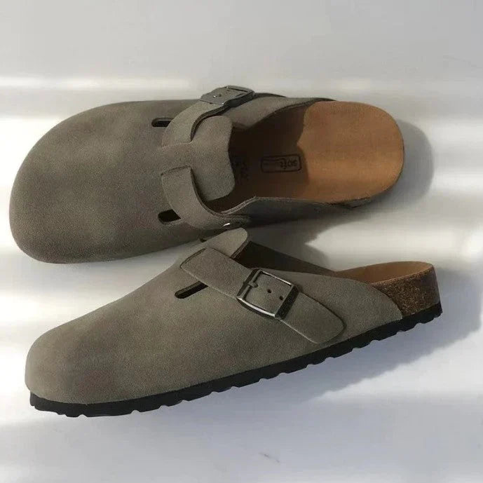 Clogs - Slip-On - Suede - Mule Shoes - Men's Shoes-Sandalen-Chaps of London-Dark Grey-36-Chaps of London