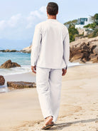 Co-Ord Set - Men's Lightweight Long Sleeve Linen Two-Piece Set for Summer-Men Set-Chaps of London-Chaps of London