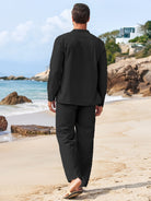 Co-Ord Set - Men's Lightweight Long Sleeve Linen Two-Piece Set for Summer-Men Set-Chaps of London-Chaps of London