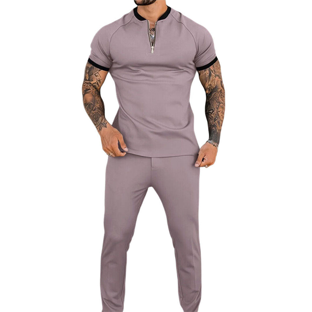 Co-Ord Set - Short Sleeve - Quarter Zip - Two-Piece Set - Men's Clothing-Chaps of London-Chaps of London