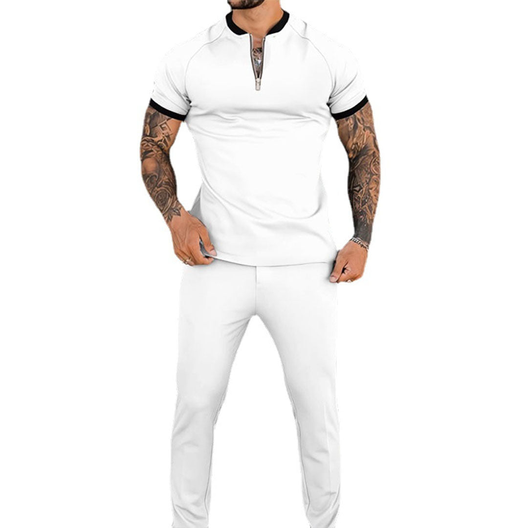 Co-Ord Set - Short Sleeve - Quarter Zip - Two-Piece Set - Men's Clothing-Chaps of London-Chaps of London