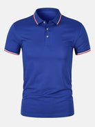 Collared T-Shirt - Slim Fit - Short Sleeve - Polo Shirt - Men's Clothing-Polo man-Chaps Herrenmode-Blue-S-Chaps of London