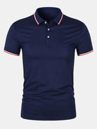 Collared T-Shirt - Slim Fit - Short Sleeve - Polo Shirt - Men's Clothing-Polo man-Chaps Herrenmode-Dark Blue-S-Chaps of London