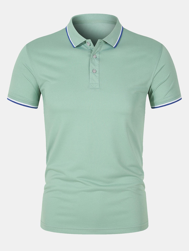 Collared T-Shirt - Slim Fit - Short Sleeve - Polo Shirt - Men's Clothing-Polo man-Chaps Herrenmode-Light Green-S-Chaps of London