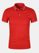 Collared T-Shirt - Slim Fit - Short Sleeve - Polo Shirt - Men's Clothing-Polo man-Chaps Herrenmode-Red-S-Chaps of London