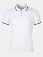Collared T-Shirt - Slim Fit - Short Sleeve - Polo Shirt - Men's Clothing-Polo man-Chaps Herrenmode-White-S-Chaps of London