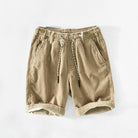Cord Shorts - Elastic Waist - Loose Fit - Summer Shorts - Men's Corduroy Shorts-Shorts-Chaps of London-Beige-S-Chaps of London