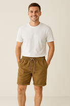Cord Shorts - Elastic Waist - Loose Fit - Summer Shorts - Men's Corduroy Shorts-Shorts-Chaps of London-Chaps of London