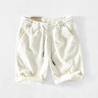 Cord Shorts - Elastic Waist - Loose Fit - Summer Shorts - Men's Corduroy Shorts-Shorts-Chaps of London-White-S-Chaps of London