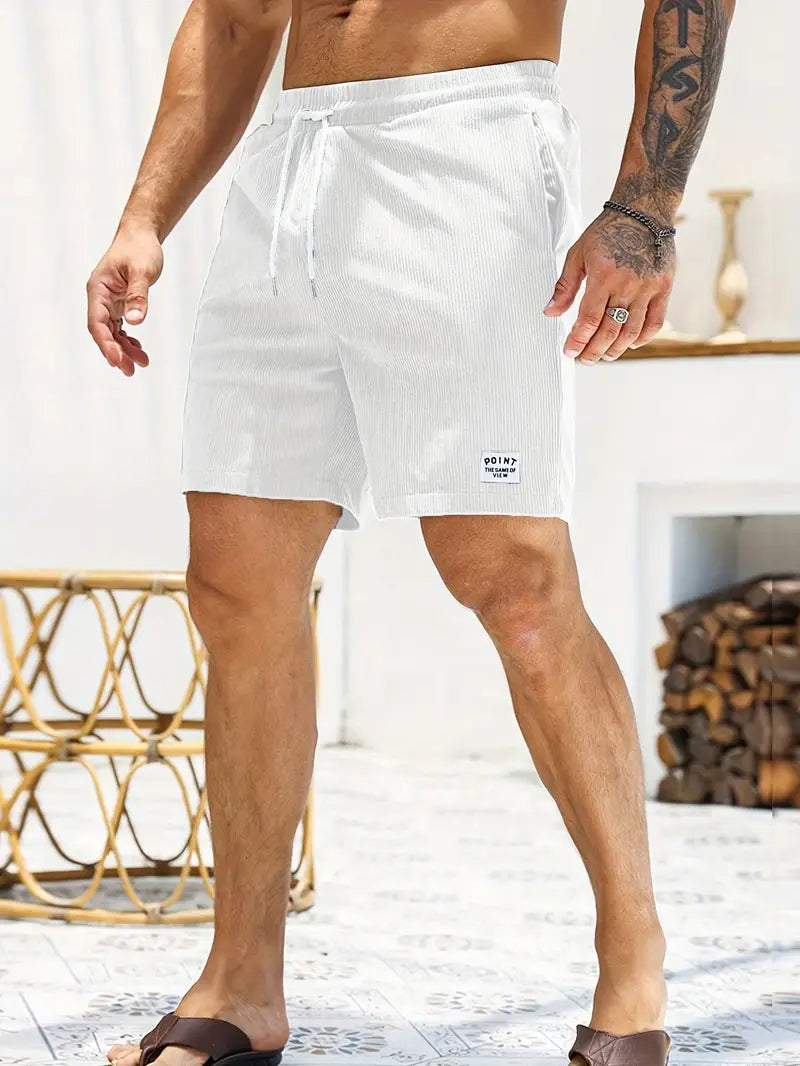 Cord Shorts - Men's Elastic Waist Corduroy Summer Shorts-Korte Broek Heren-Chaps of London-Chaps of London