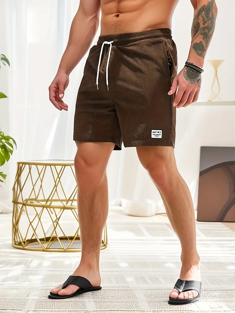 Cord Shorts - Men's Elastic Waist Corduroy Summer Shorts-Korte Broek Heren-Chaps of London-Chaps of London
