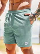 Cord Shorts - Men's Elastic Waist Corduroy Summer Shorts-Korte Broek Heren-Chaps of London-Cyan-S-Chaps of London