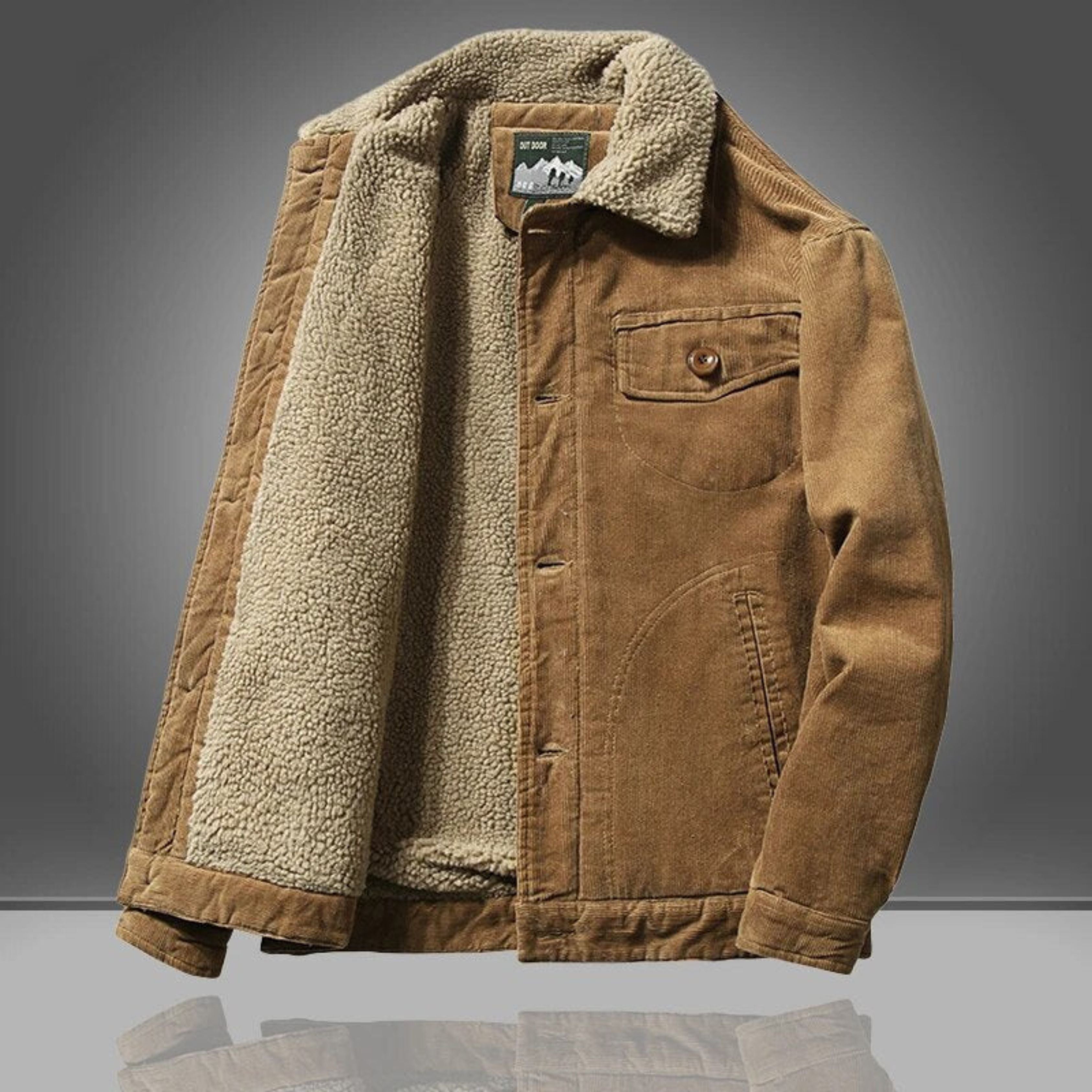 Corduroy Jacket - Casual - Fleece Lined - Winter Jacket - Men's Jacket-Winter Jacket-Chaps of London-Coffee-XS-Chaps of London