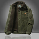Corduroy Jacket - Casual - Fleece Lined - Winter Jacket - Men's Jacket-Winter Jacket-Chaps of London-Green-XS-Chaps of London