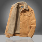 Corduroy Jacket - Casual - Fleece Lined - Winter Jacket - Men's Jacket-Winter Jacket-Chaps of London-Khaki-XS-Chaps of London