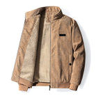 Corduroy Jacket | Fleece Lined | Zipped Up | Jacket with Sherpa | Men's Bomber Jacket-Apparel & Accessories > Clothing > Outerwear > Bomber Jackets-Chaps of London-Beige-S-Chaps of London