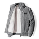 Corduroy Jacket - Men's Fleece Sherpa Lined Winter Jacket-Winterjacken-Chaps of London-Gray-S-Chaps of London