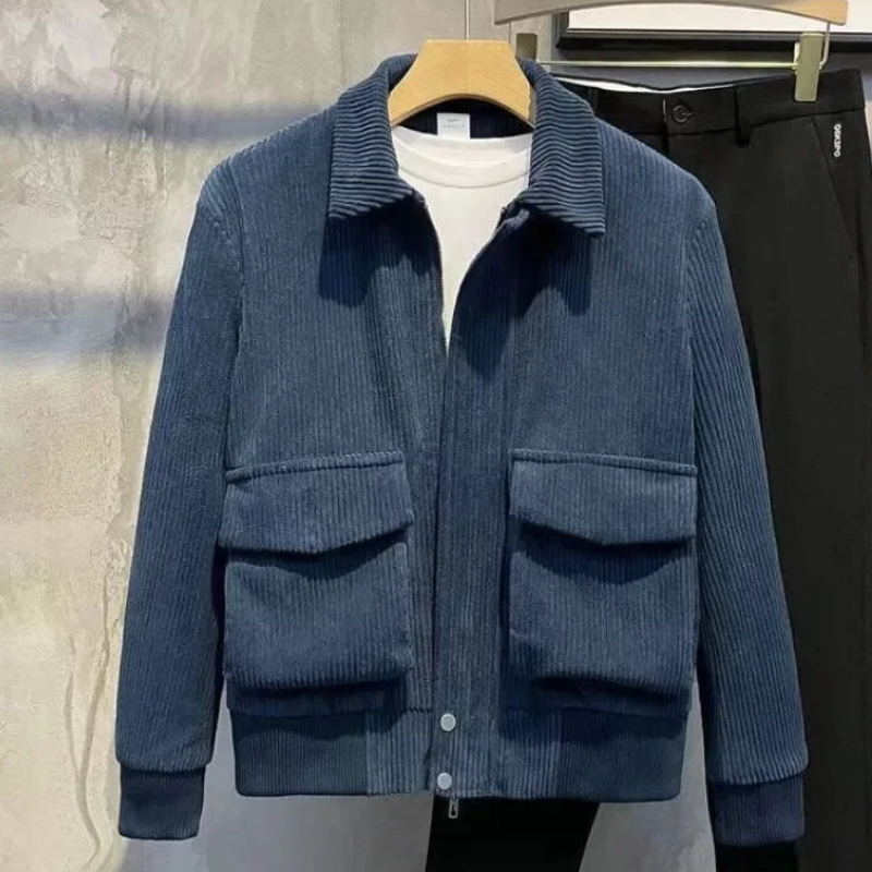 Corduroy Jacket - Pockets - Short - Chord Jackets - Men's Jacket-Men’s Corduroy Jacket-Chaps of London-Blue-S-Chaps of London