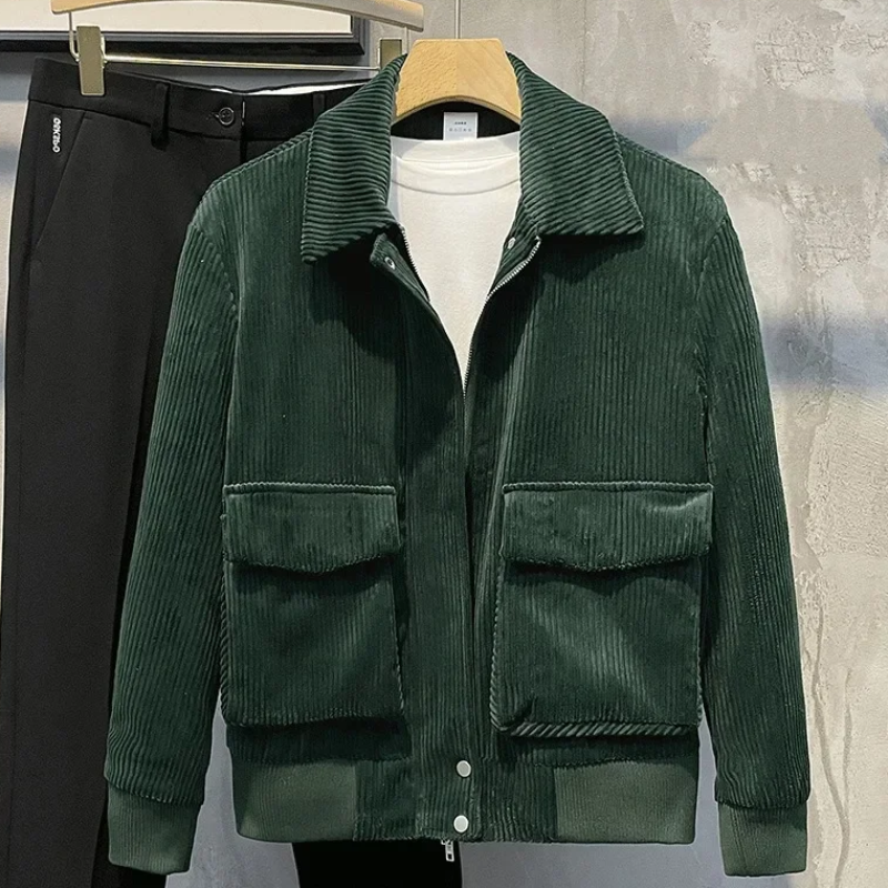 Corduroy Jacket - Pockets - Short - Chord Jackets - Men's Jacket-Men’s Corduroy Jacket-Chaps of London-Green-S-Chaps of London