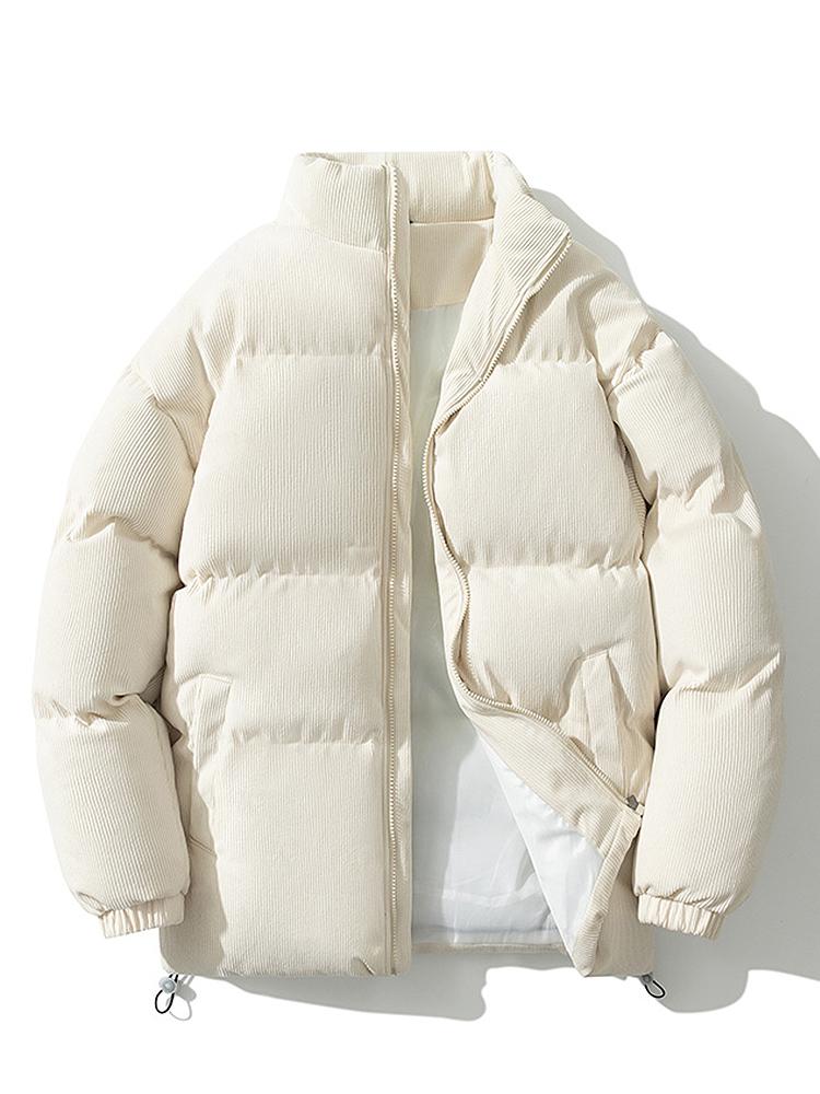 Corduroy Jacket - Warm - Padded - Puffer Jacket - Men's Winter Jacket-Men Jackets-Chaps of London-Beige-M-Chaps of London