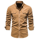 Corduroy Shirt | Long Sleeve | Breast Pockets | Button-Up Shirt | Men's Shirt-Fashion Men Shirt Others All-year-Chaps of London-Brown-M-Chaps of London