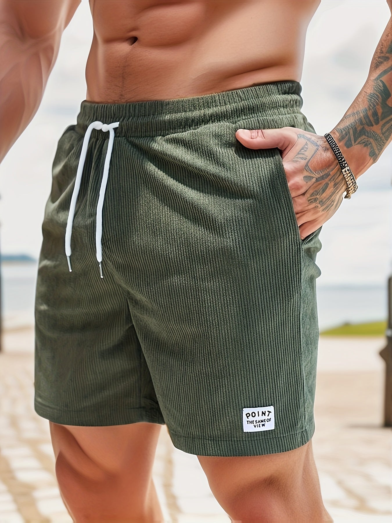 Corduroy Shorts - Drawstring - Elastic Waist - Summer Shorts - Men's Shorts-Chaps of London-Chaps of London
