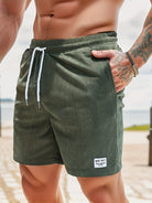 Corduroy Shorts - Drawstring - Elastic Waist - Summer Shorts - Men's Shorts-Chaps of London-Chaps of London