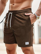 Corduroy Shorts - Drawstring - Elastic Waist - Summer Shorts - Men's Shorts-Chaps of London-Coffee-S-Chaps of London