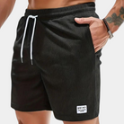 Corduroy Shorts | Elastic Waist | Leisure | Cord Shorts | Men's Shorts-Chaps of London-Black-S-Chaps of London